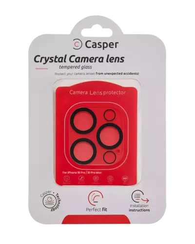 Casper Camera Lens Protector For iPhone 16 Pro / 16 Pro Max (Crystal Full Cover)