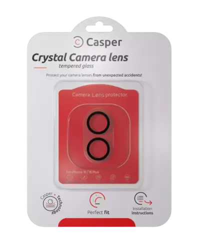 Casper Camera Lens Protector For iPhone 17 / 16 / 16 Plus (Crystal Full Cover)