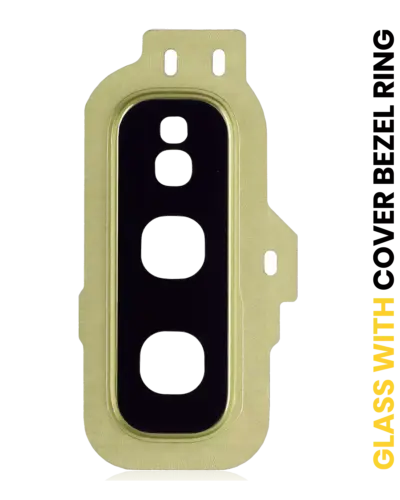 Objectif de caméra arrière avec anneau de protection pour Samsung Galaxy S10E (Jaune canari)