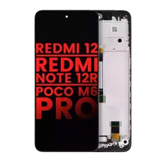 LCD Assembly With Frame Compatible For Xiaomi Redmi 12 4G / Redmi 12 5G / Redmi Note 12R / Poco M6 Pro (Aftermarket Plus) (All Colors)