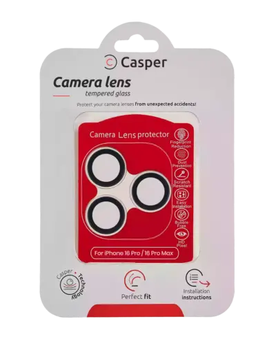 Casper Camera Lens Protector For iPhone 16 Pro / 16 Pro Max (Natural Titanium) (Clear)