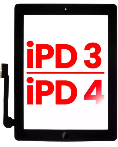 Digitizer For iPad 3 / iPad 4 (Home Button Pre-Installed For iPad 3) (Aftermarket Plus) (Black)