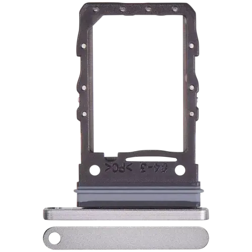 Single Sim Card Tray For Samsung Galaxy Z Flip 6 (F741) (Premium) (Silver Shadow)