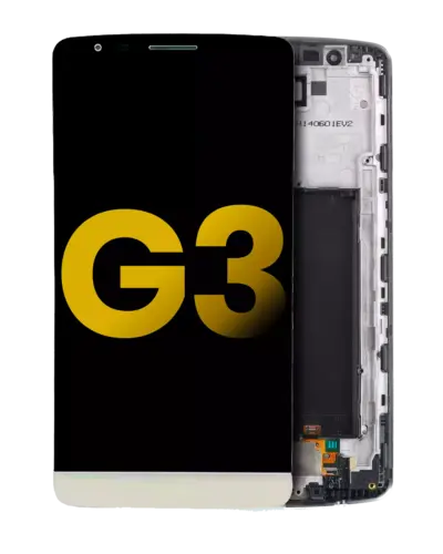 Écran LCD avec cadre pour LG G3 (reconditionné) (or)