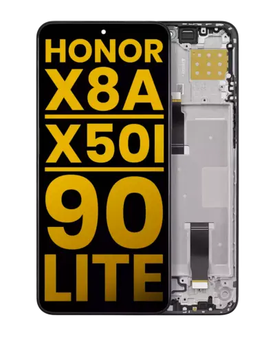 Écran LCD avec cadre pour Honor X8A / X50i / 90 Lite (reconditionné) (noir minuit)