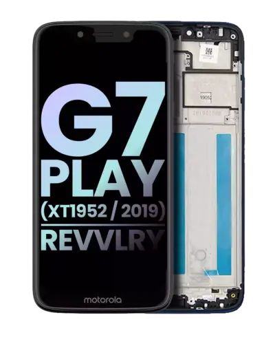 Écran LCD avec cadre pour Motorola Moto G7 Play (XT1952 / 2019) / T-Mobile Revvlry (Pièce d'origine constructeur) (Noir étoilé)
