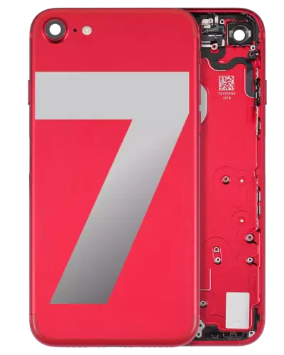 Back Housing W/ Small Components Pre-Installed For iPhone 7 (Used OEM Pull: Grade A) (Red) – Image 11