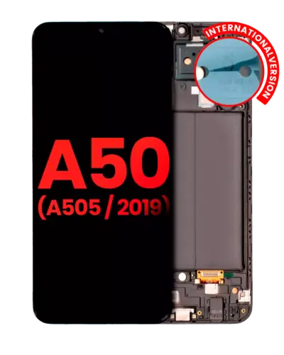 Bloc écran OLED avec cadre pour Samsung Galaxy A50 (A505 / 2019) (International Version) (compatible qualité supérieure) (toutes couleurs)
