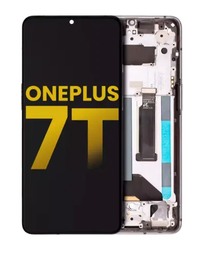 OLED Assembly With Frame For OnePlus 7T (Refurbished) (Frosted Silver)