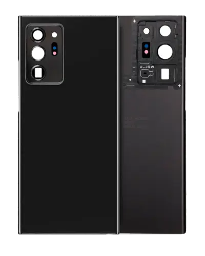 Back Cover Glass With Camera Lens For Samsung Galaxy Note 20 Ultra (No Logo) (Aftermarket Plus) (Mystic Black)