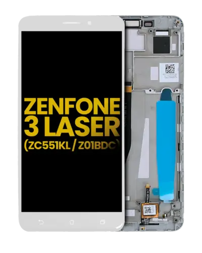 LCD Assembly With Frame For Asus ZenFone 3 Laser (ZC551KL / 2016) (Refurbished) (White)