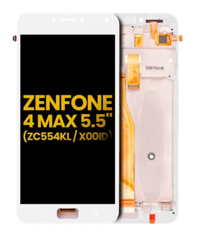 Écran LCD avec cadre pour Asus ZenFone 4 Max Pro / ZenFone 4 Max Plus (ZC554KL / 2017) (Remis à neuf) (Blanc) – Image 4