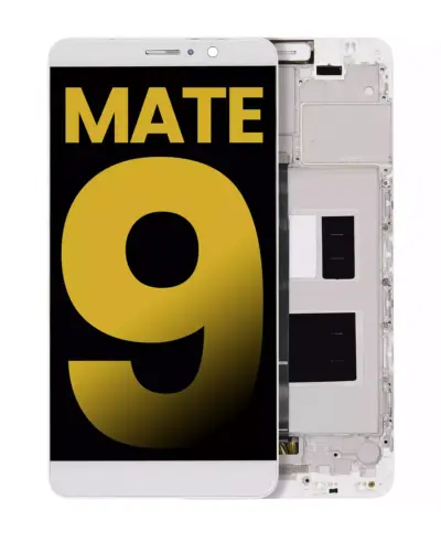 Écran LCD avec cadre pour Huawei Mate 9 (reconditionné) (blanc)