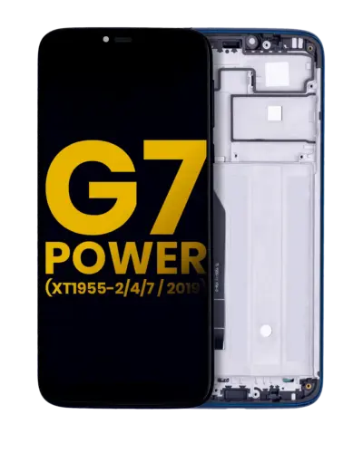 LCD Assembly With Frame For Motorola Moto G7 Power (XT1955-2/4/7 / 2019) (International Version) (154MM) (Refurbished) (Marine Blue)