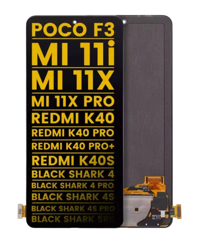 OLED Assembly Without Frame For Xiaomi Poco F3 / Poco F4 / MI 11i / MI 11X / MI 11X Pro / Redmi K40 / K40 Pro / K40 Pro+ / K40S / Black Shark 4 / Black Shark 4 Pro / Black Shark 4S / Black Shark 4S Pro / Black Shark 5RS (Refurbished) (All Colors)