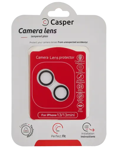 Protection d'objectif Casper pour iPhone 13 / 13 Mini (Argent) (Transparent) – Image 7