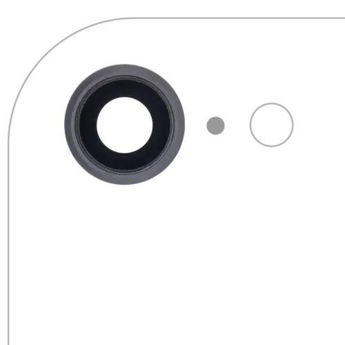 Back Camera Lens With Bracket & Bezel For iPhone 8 / SE (2020) / SE (2022) (Real Sapphire) (Premium) (Space Gray) (10 Pack)