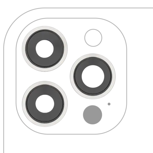 Caméra arrière lentille avec Bracket & cadre pour iPhone 12 Pro Max (3 Piece Set) (compatible qualité supérieure) (argent)