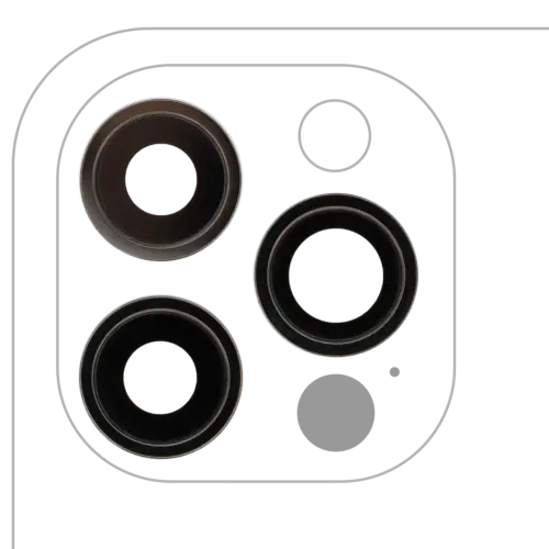 Back Camera Lens With Bracket & Bezel For iPhone 12 Pro (3 Piece Set) (Real Sapphire) (Premium) (Graphite)