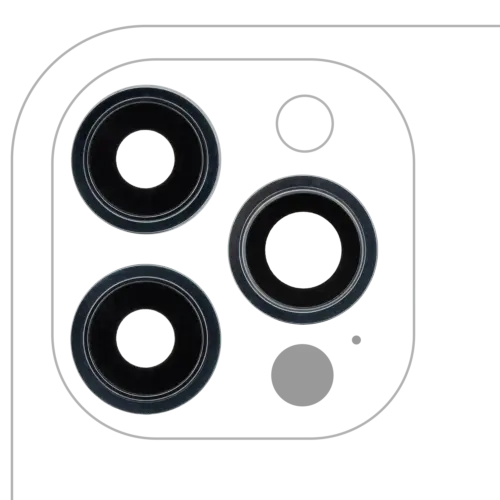 Objectif de caméra arrière avec support et cadre pour iPhone 12 Pro Max (ensemble de 3 pièces) (Saphir véritable) (Premium) (Bleu Pacifique) – Image 2