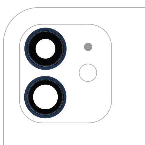 Caméra arrière lentille avec Bracket & cadre pour iPhone 12 / 12 Mini (compatible qualité supérieure) (bleu)