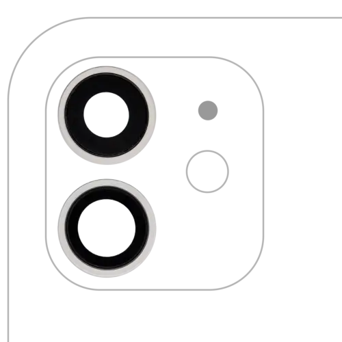 Back Camera Lens With Bracket & Bezel For iPhone 12 / 12 Mini (Aftermarket Plus) (White) – Image 3