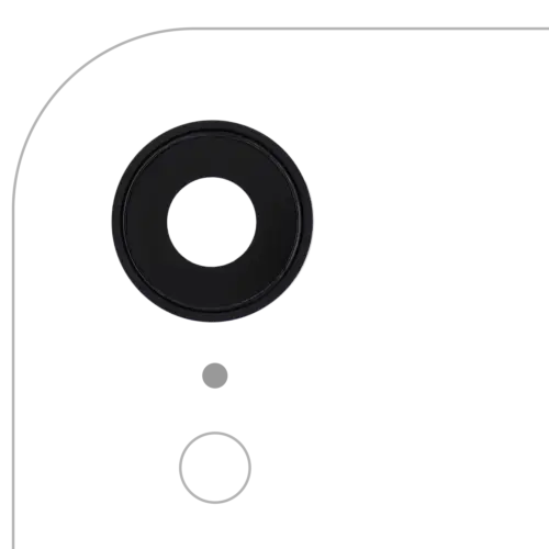 Caméra arrière lentille avec Bracket & cadre pour iPhone XR (Real Sapphire) (premium) (noir) (lot de 10)