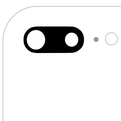 Caméra arrière lentille (verre Only) avec adhésif pour iPhone 7 Plus / 8 Plus (Real Sapphire) (premium) (toutes couleurs) (lot de 10)