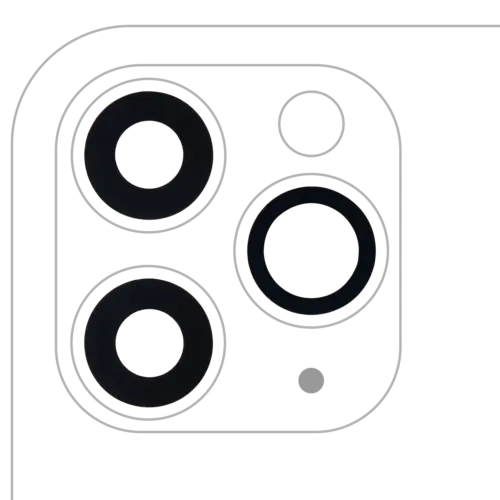 Back Camera Lens (Glass Only) With Adhesive For iPhone 11 Pro / Pro Max (3 Piece Set) (Aftermarket Plus) (10 Pack)
