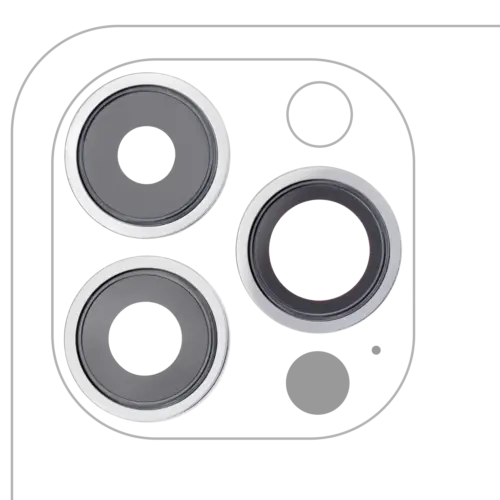 Back Camera Lens With Bracket & Bezel For iPhone 13 Pro / 13 Pro Max (Real Sapphire) (Premium) (Silver)