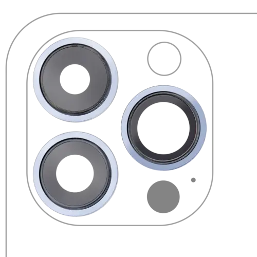Back Camera Lens With Bracket & Bezel For iPhone 13 Pro / 13 Pro Max (Real Sapphire) (Premium) (Sierra Blue)