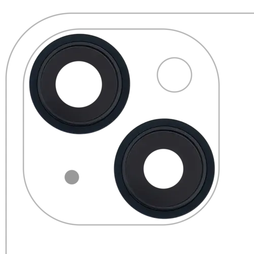 Back Camera Lens With Bracket & Bezel For iPhone 13 / 13 Mini (2 Piece Set) (Real Sapphire) (Premium) (Midnight)