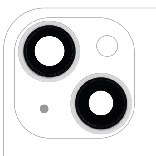 Back Camera Lens With Bracket & Bezel For iPhone 13 / 13 Mini (2 Piece Set) (Real Sapphire) (Premium) (Starlight)