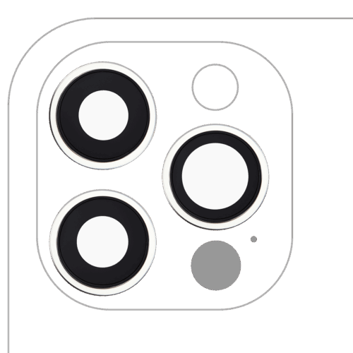 Caméra arrière lentille avec Bracket & cadre pour iPhone 12 Pro (3 Piece Set) (compatible qualité supérieure) (argent)