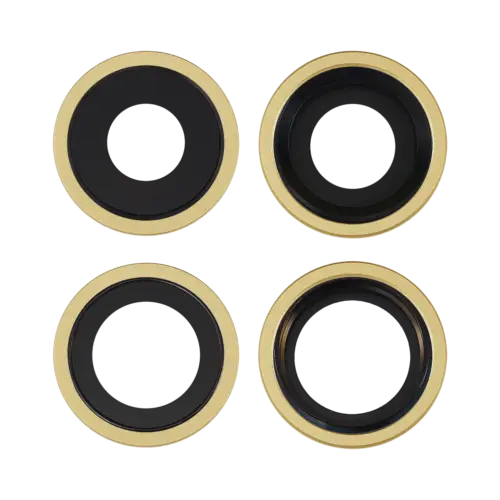 Objectif de caméra arrière avec support et cadre pour iPhone 11 (ensemble de 2 pièces) (Saphir véritable) (Premium) (Jaune) – Image 2