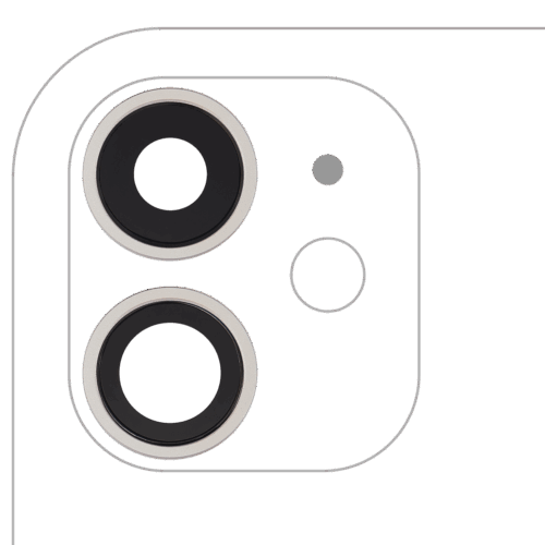 Back Camera Lens With Bracket & Bezel For iPhone 11 (2 Piece Set) (Real Sapphire) (Premium) (White) – Image 2