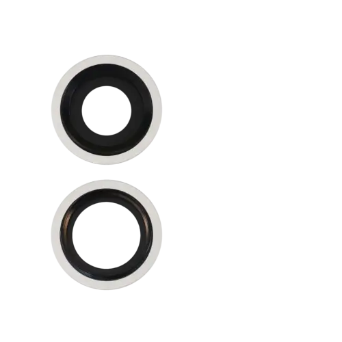 Back Camera Lens With Bracket & Bezel For iPhone 11 (2 Piece Set) (Real Sapphire) (Premium) (White) – Image 3