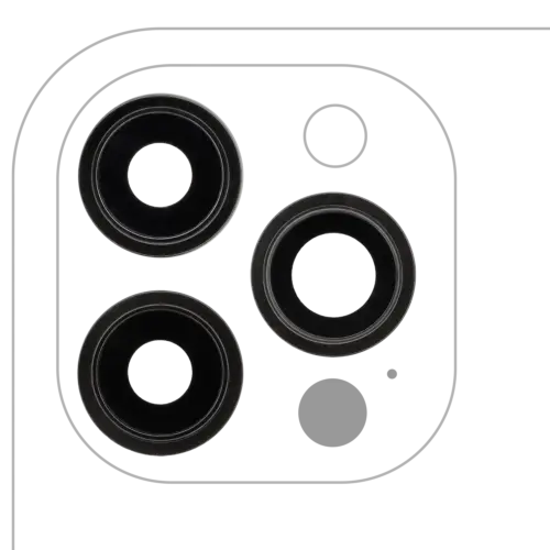 Objectif de caméra arrière avec support et cadre pour iPhone 12 Pro Max (ensemble de 3 pièces) (Saphir véritable) (Premium) (Graphite) – Image 2