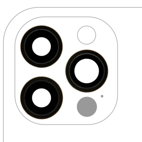 Caméra arrière lentille avec Bracket & cadre pour iPhone 12 Pro (3 Piece Set) (Real Sapphire) (premium) (or) – Image 2