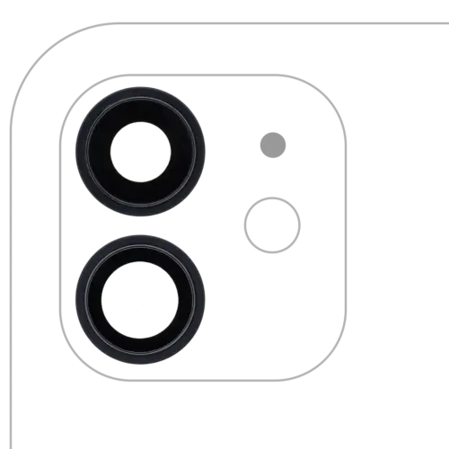 Caméra arrière lentille avec Bracket & cadre pour iPhone 12 / 12 Mini (Real Sapphire) (premium) (noir)
