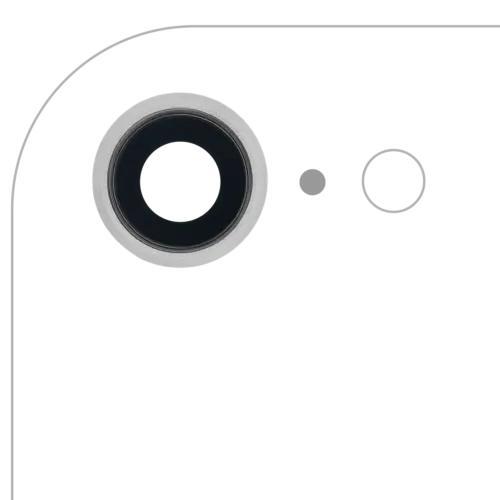 Back Camera Lens With Bracket & Bezel For iPhone 8 / SE (2020) / SE (2022) (Aftermarket Plus) (Silver) (10 Pack)