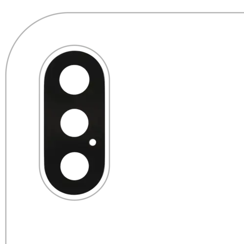 Objectif de caméra arrière avec adhésif (verre uniquement) pour iPhone X (compatible qualité supérieure) (lot de 10)