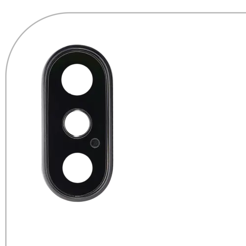 Objectif de caméra arrière avec support et cadre pour iPhone XS / XS Max (Aftermarket Plus) (Argent) (Lot de 10)