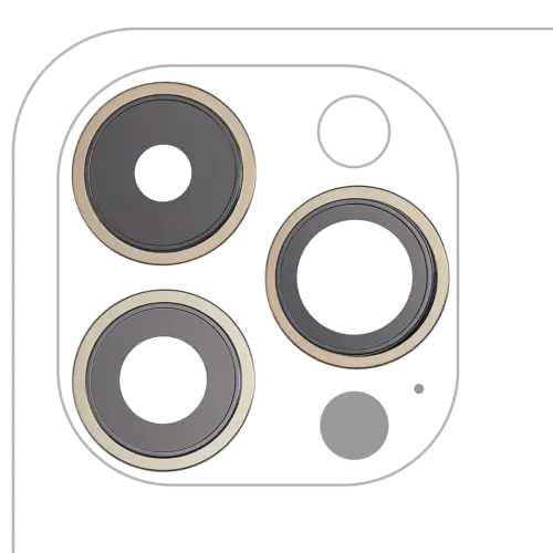Back Camera Lens With Bracket & Bezel For iPhone 14 Pro / 14 Pro Max (3 Piece Set) (Premium) (Gold) – Image 2