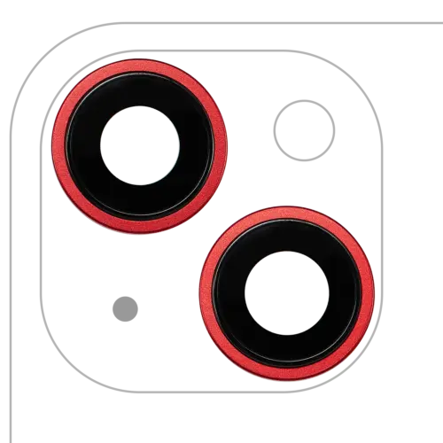 Back Camera Lens With Bracket & Bezel For iPhone 14 / 14 Plus (2 Piece Set) (Premium) (Red) – Image 2