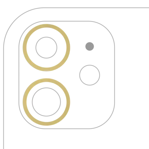 Caméra arrière cadre Ring Only pour iPhone 11 (jaune) (2 Piece Set) (lot de 10)