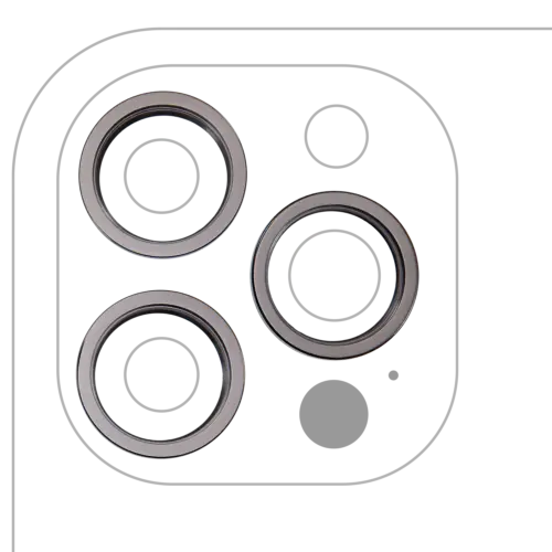 Bague de contour de caméra arrière uniquement pour iPhone 12 Pro Max (graphite) (Ensemble de 3 pièces) (Paquet de 10) – Image 2