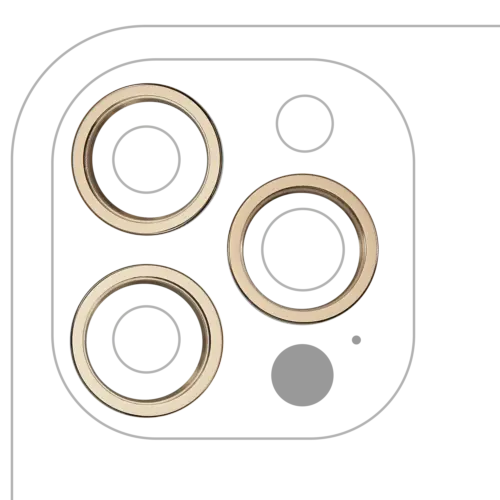 Anneau de contour de caméra arrière uniquement pour iPhone 12 Pro Max (Or) (Ensemble de 3 pièces) (Lot de 10) – Image 2