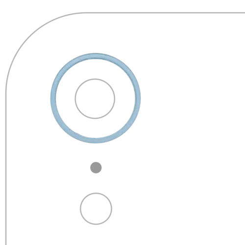 Bague de contour de caméra arrière uniquement pour iPhone XR (bleue) (lot de 10)