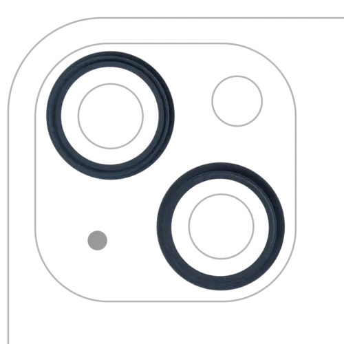Back Camera Bezel Ring Only For iPhone 13 / 13 Mini (Midnight) (2 Piece Set)